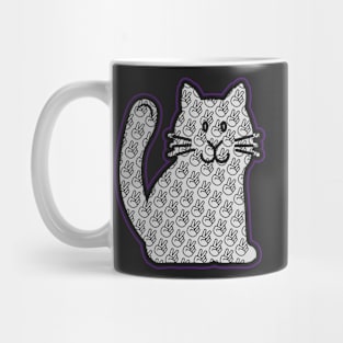 PEACE CAT STICKER | PURPLE AND GRAY Mug